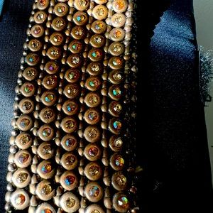 *Bronze BLING stretch rhinestone bracelet - would fit larger wrist!